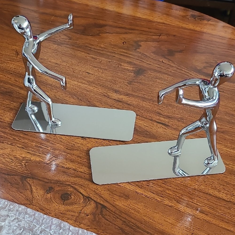 Torre & Tagus 1 Set Silver Modern Bookends
